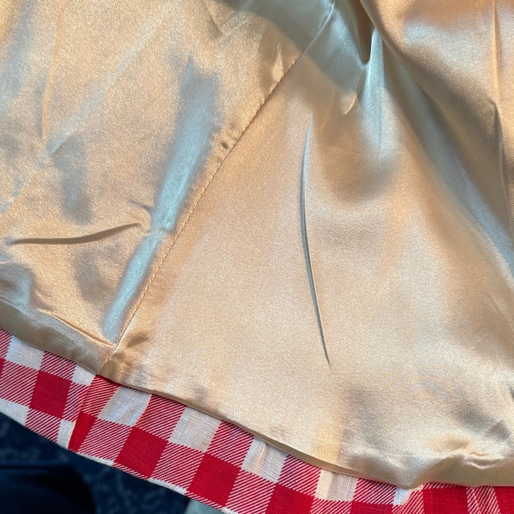 Red and White Checkered Women's Jacket - Picture 4 of 4